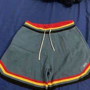 Amiri Crochet Basketball Shorts Light Blue